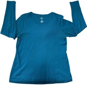 St John’s Bay Blue Long Sleeve Top Size Medium Petite